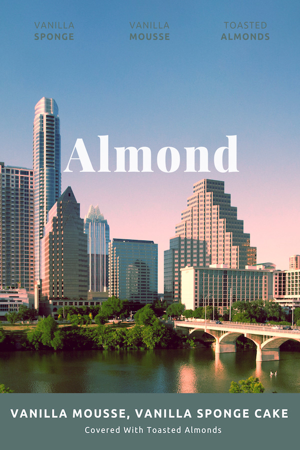 Pastry sign — Almond (Austin skyline)