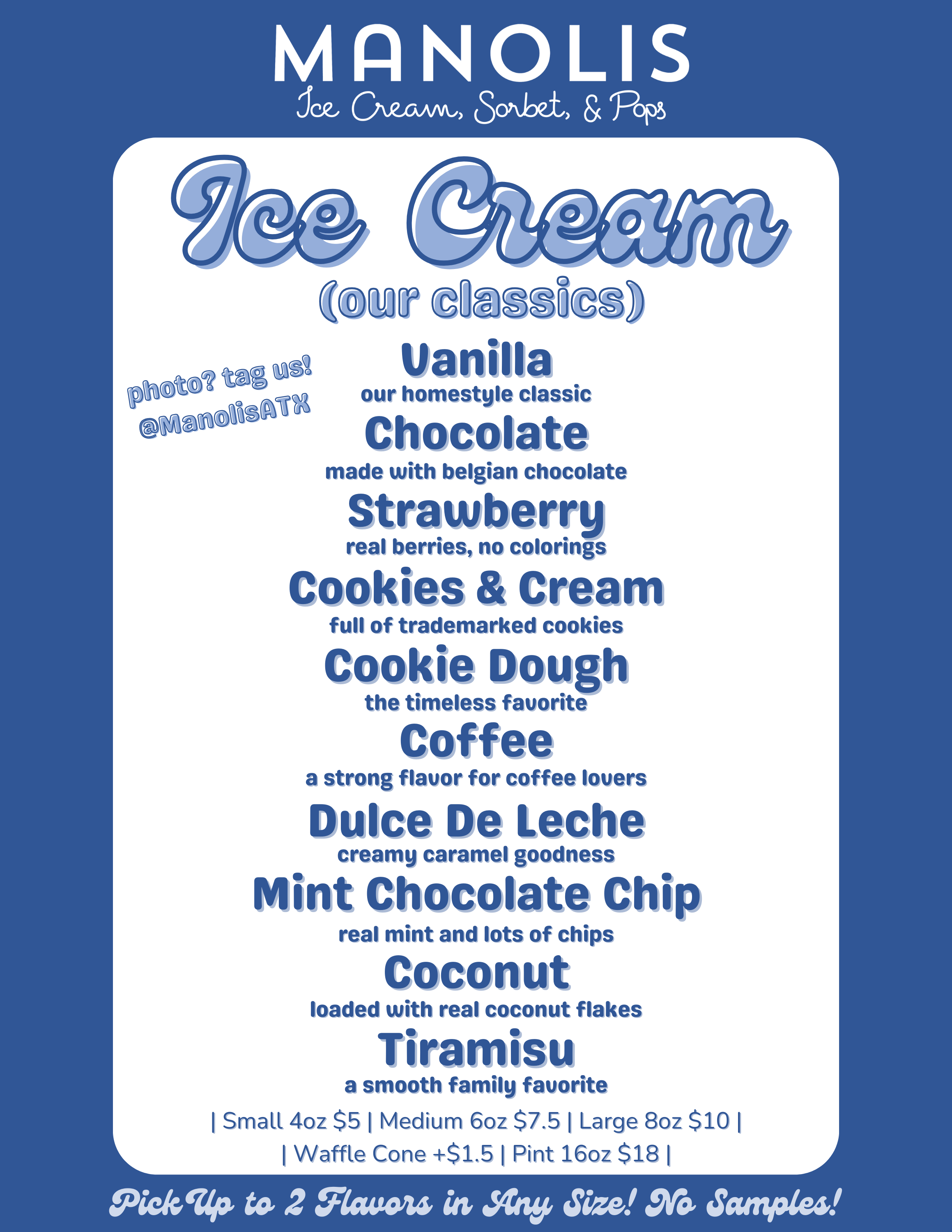 2026 menu — Ice Cream classics