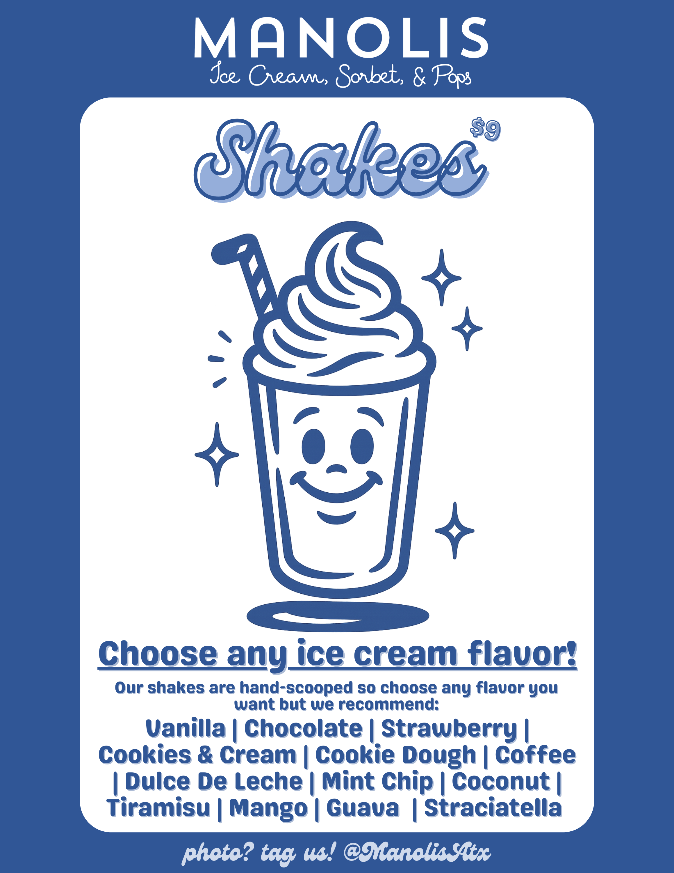 2026 menu — Shakes