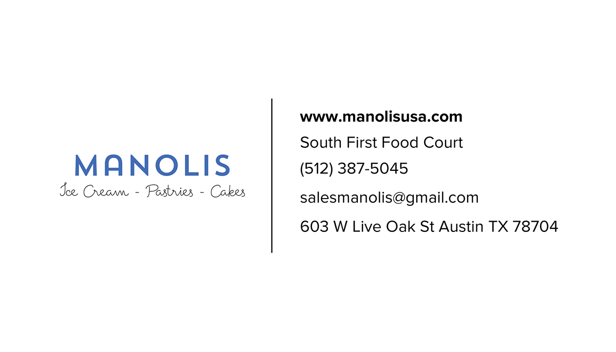 Manolis business card