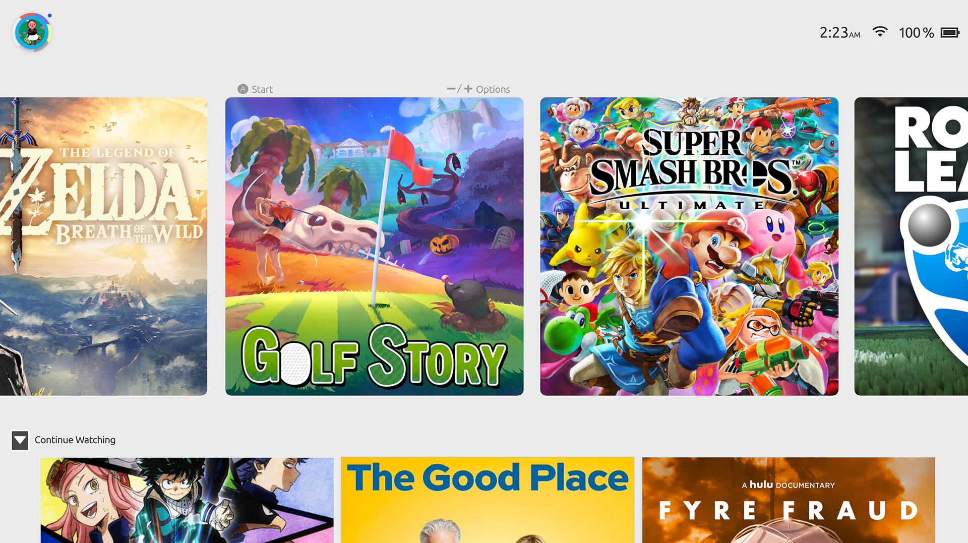 Redesigned Nintendo Switch UI
