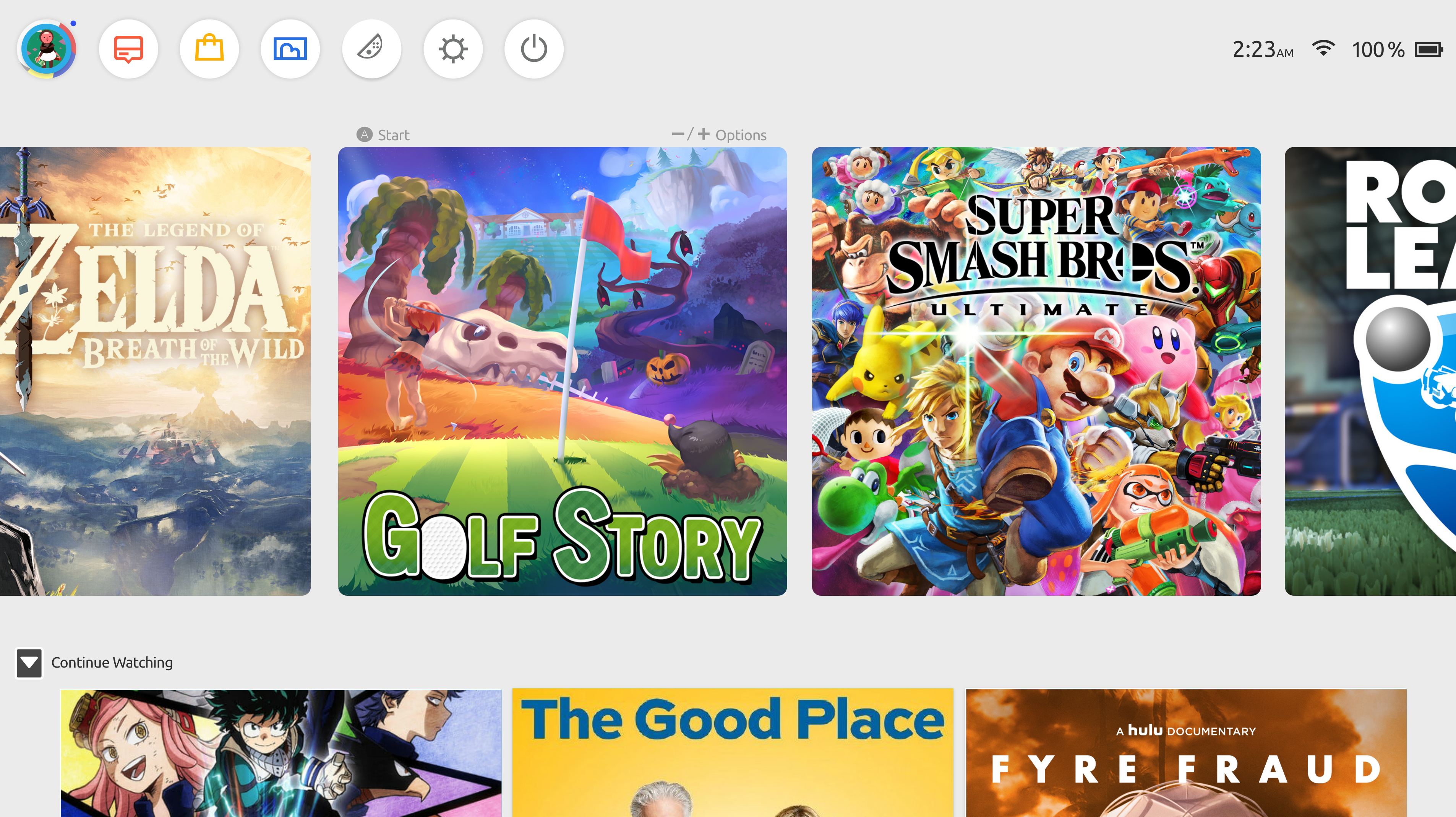 Nintendo Switch UI Concept — Overview